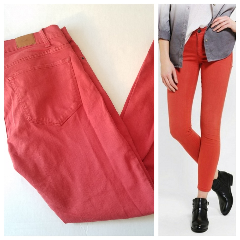 UO BDG Midrise Twig Ankle Skinny Jean in Orange